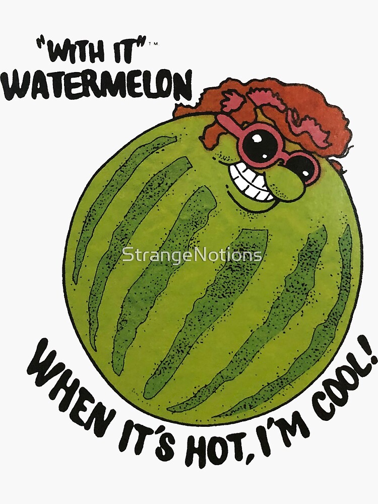 "Funny Face Drink Mix "With It" Watermelon Character" Sticker for Sale