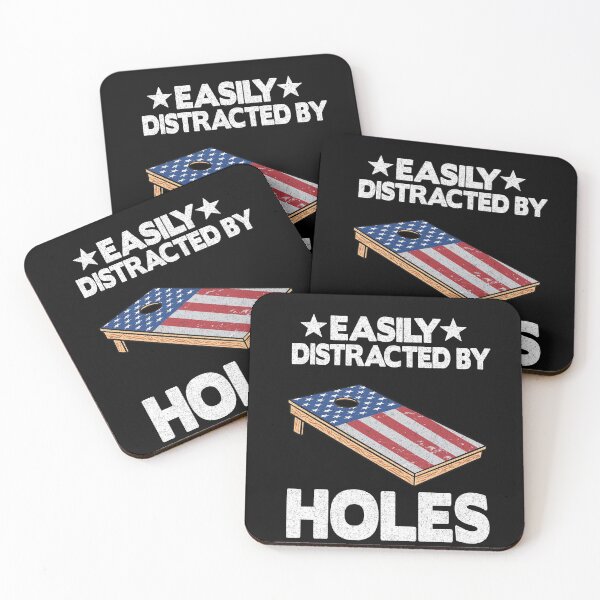 Item preview, Easily Distracted By Holes Joke Board American Flag Cornhole designed and sold by Stronzi.