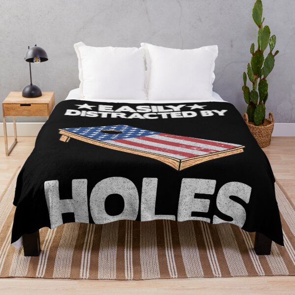 Item preview, Easily Distracted By Holes Joke Board American Flag Cornhole designed and sold by Stronzi.