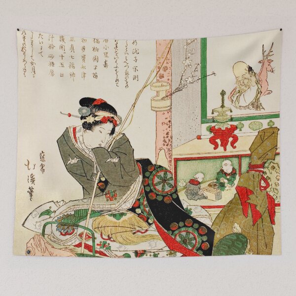 Item preview, Lady Seated by a Tokonoma Alcove -Totoya Hokkei designed and sold by brushandframes.