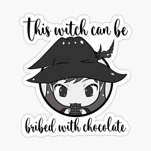 Esta bruja puede ser sobornada con chocolate - Halloween blanco y negro Pegatina