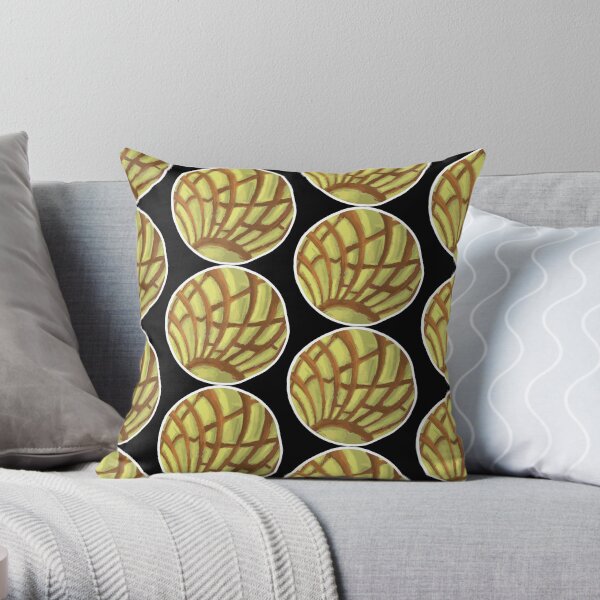 Yellow Concha Pan Dulce Cookie Throw Pillow