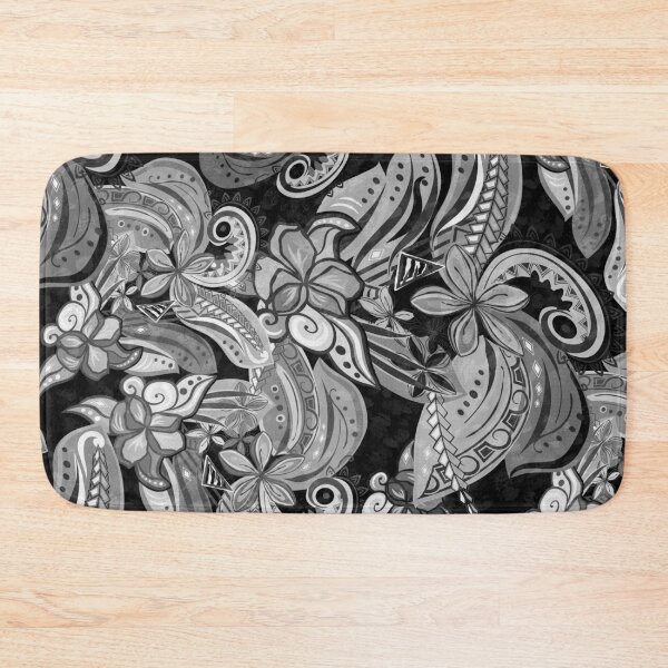 Item preview,  Samoan Painted Black And White Village Paradise Tiare Print Artboard  designed and sold by sunnthreads.