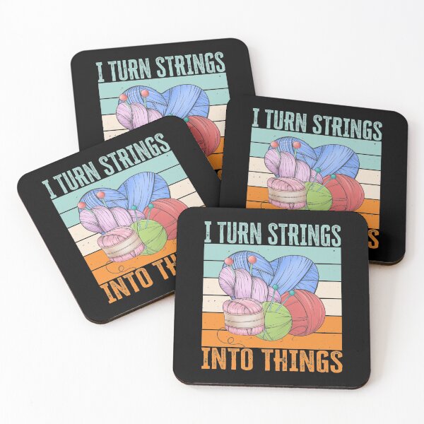 Item preview, I turn strings into things. Funny knitting, crocheting quote designed and sold by AS-Shirts.