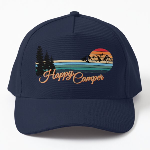 Item preview, Happy Camper Mountain Retro Sunset Stripe designed and sold by Surfer Dave Designs.