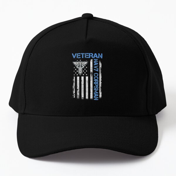 U.S. Navy Corpsman Veteran- Proud Veteran Navy Corpsman American Flag Gift Baseball Cap