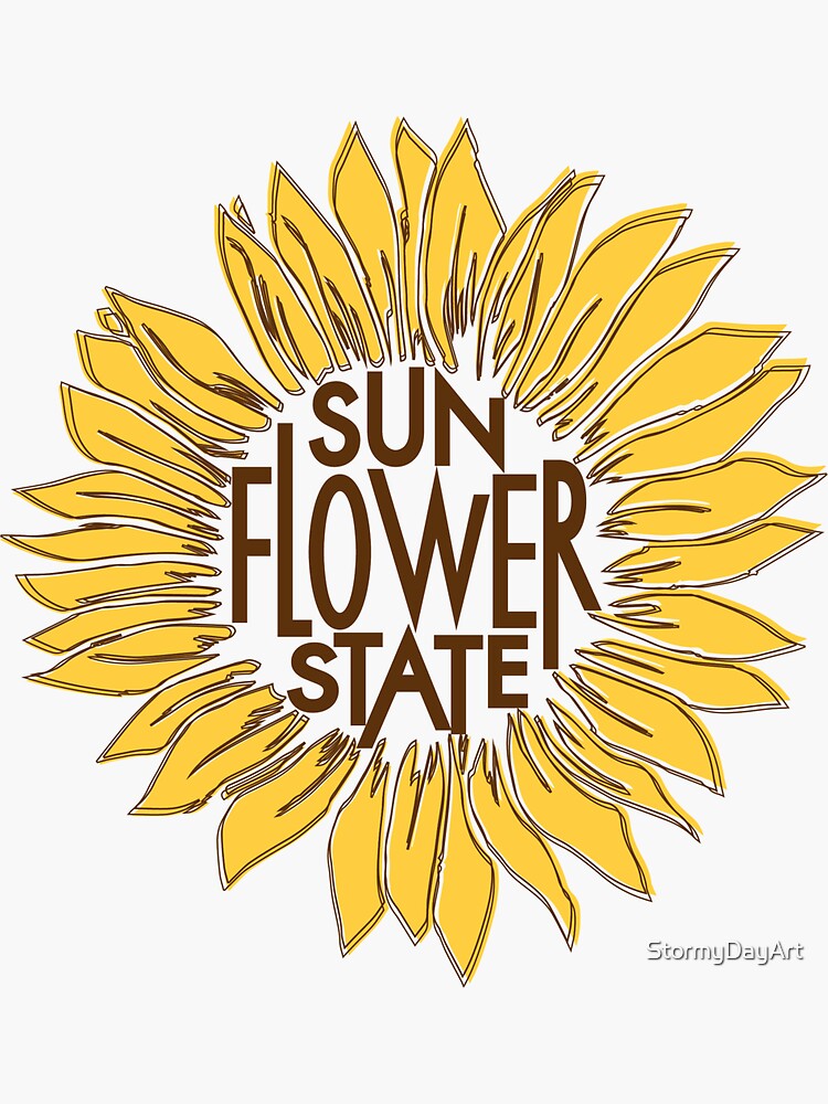 "Kansas Sunflower State" Sticker by StormyDayArt Redbubble
