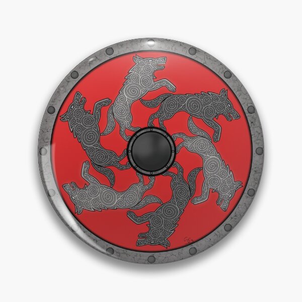 Item preview, Six Leaping Wolves on a Round Shield designed and sold by Longhausart.
