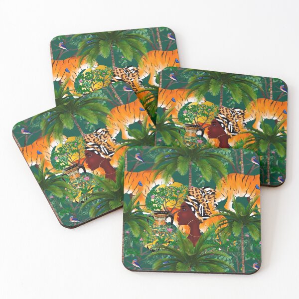 Item preview, Tigers,Jungle,tropical,exotic,African,Afro,black girl pattern designed and sold by MariaMarinova.