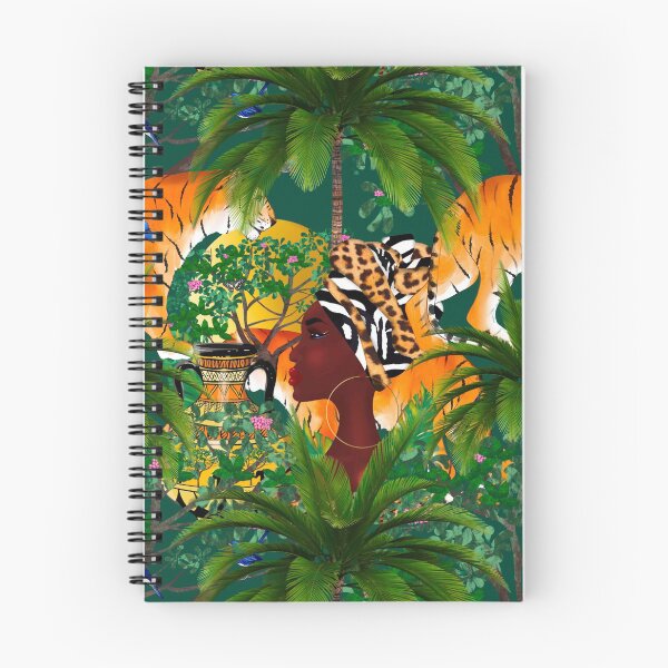 Item preview, Tigers,Jungle,tropical,exotic,African,Afro,black girl pattern designed and sold by MariaMarinova.