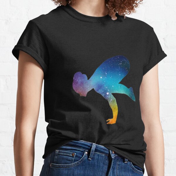 Galaxy Yoga Acrobatic Sport Aerialist Gymnastics Watercolor Workout Classic T-Shirt