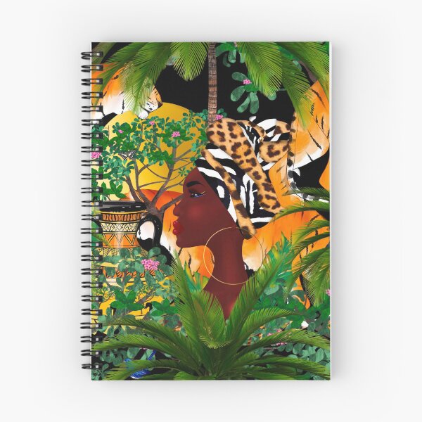 Item preview, Tigers,Jungle,tropical,exotic,African,Afro,black girl pattern designed and sold by MariaMarinova.
