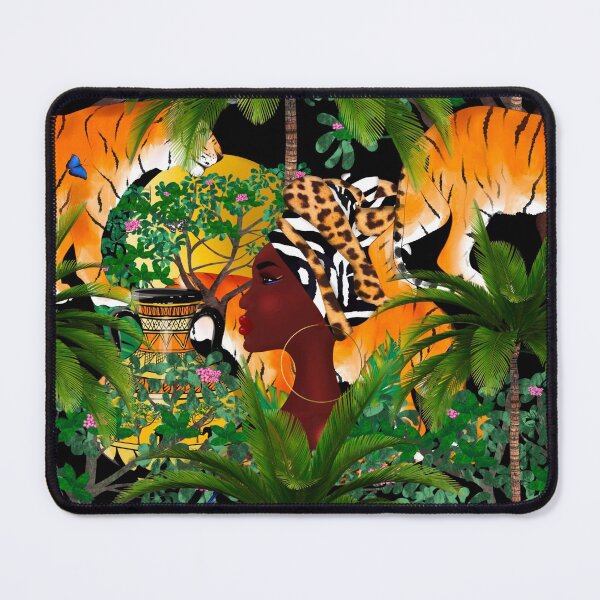 Item preview, Tigers,Jungle,tropical,exotic,African,Afro,black girl pattern designed and sold by MariaMarinova.
