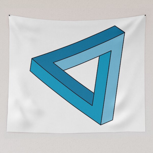 Item preview, Blue Impossible Triangle Optical Illusion designed and sold by iscaStudioArt.