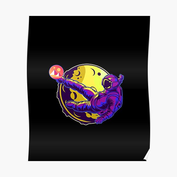 Decentraland MANA ASTRONAUT MOON CRYPTO Investor Bitcoin Cryptocurrency Finance Money Poster
