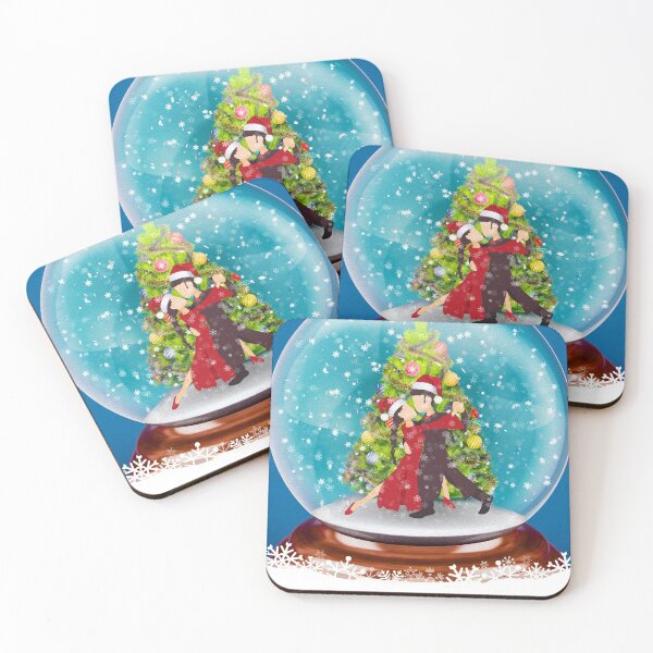 Item preview, Dance Couple in Winter Snow Globe with Christmas Tree designed and sold by infinitetango.