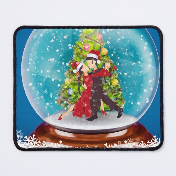 Item preview, Dance Couple in Winter Snow Globe with Christmas Tree designed and sold by infinitetango.