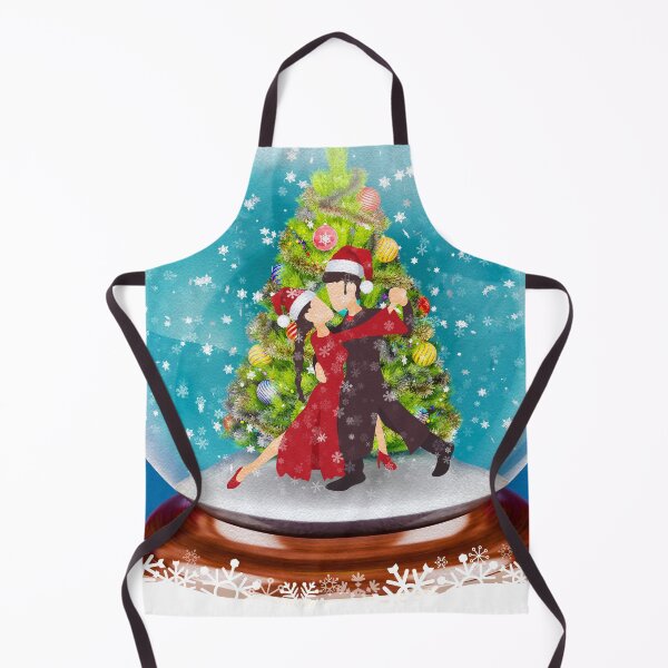 Item preview, Dance Couple in Winter Snow Globe with Christmas Tree designed and sold by infinitetango.
