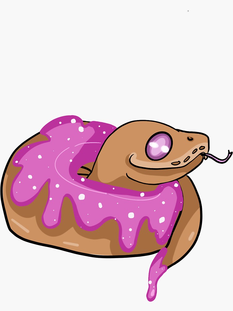 Thumbnail 3 of 3, Sticker, Donut Snek designed and sold by DragonFruitQTee.