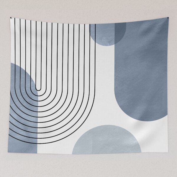 Item preview, Mid Century Blue Geometric Art 2 designed and sold by StudioArtNew.