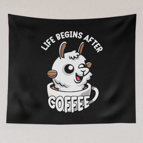 Item preview, Life begins after Coffee Alpaca coffee designed and sold by Milena-.