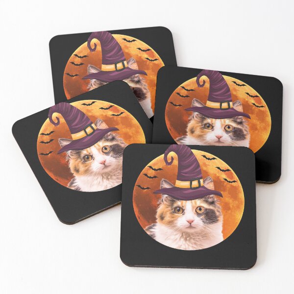 Item preview, Cute calico cat with witch hat designed and sold by alaechamlal.