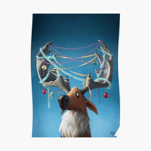 Christmas Reindeer (no text) Poster