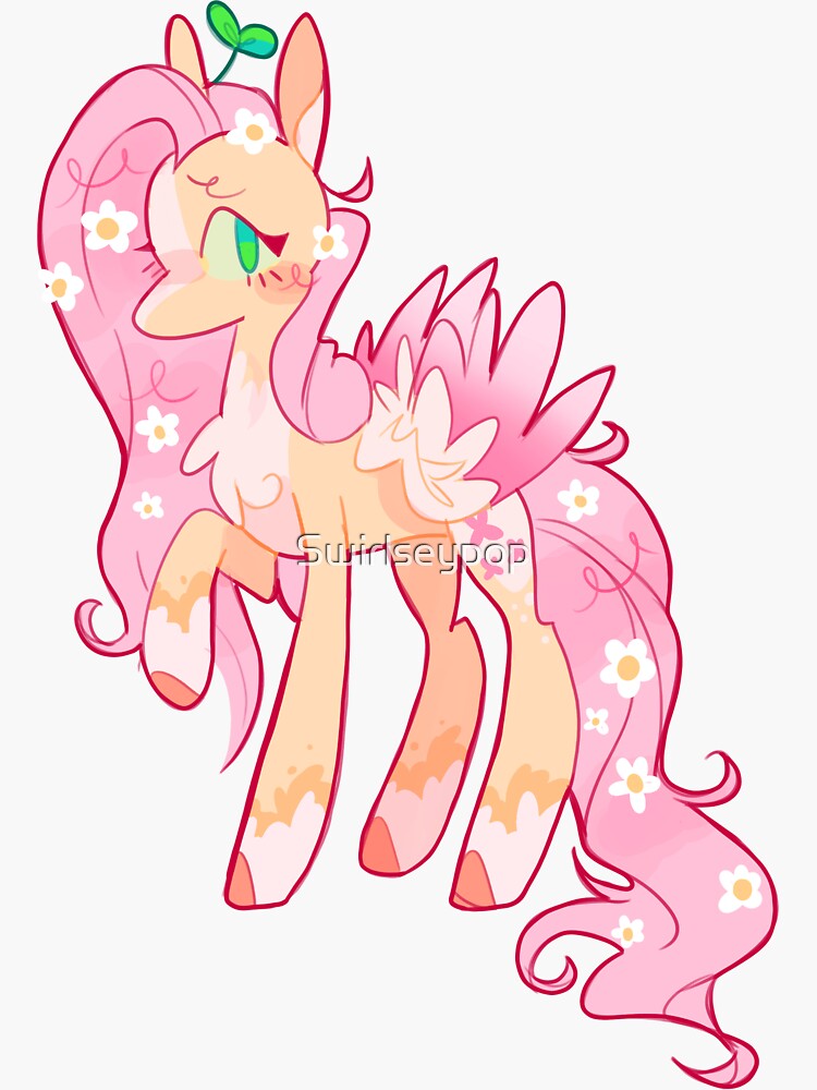 Thumbnail 3 of 3, Sticker, (REDESIGN) fluttershy designed and sold by Swirlseypop.