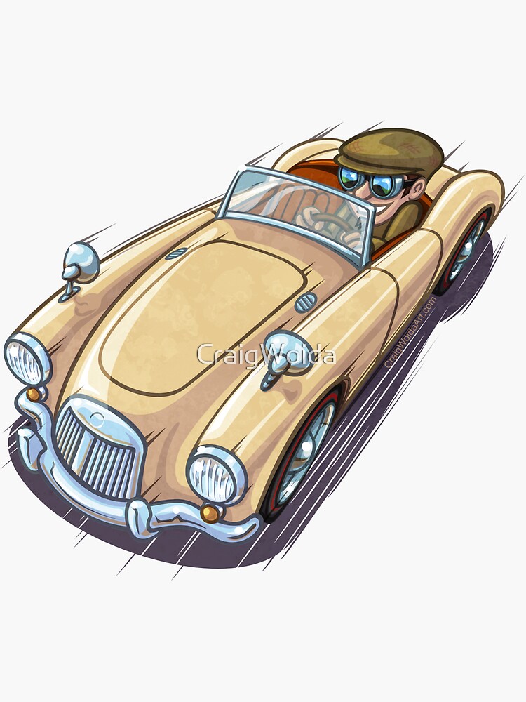 Thumbnail 3 of 3, Sticker, Fine Tooned Vintage Roadster British designed and sold by CraigWoida.