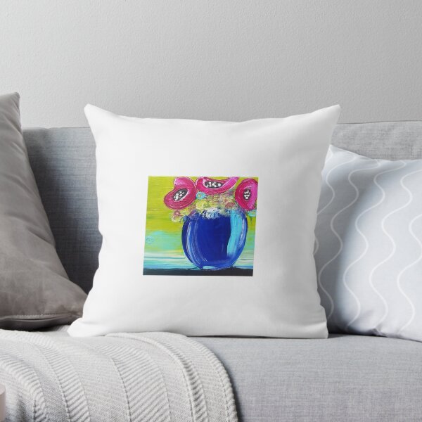 Pink Poppy Love Throw Pillow