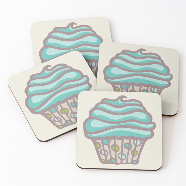 Item preview, POLKA DOT CUPCAKE DREAMS in TURQUOISE BLUE - UnBlink Studio by Jackie Tahara designed and sold by Jackie Tahara of UnBlink Studio.