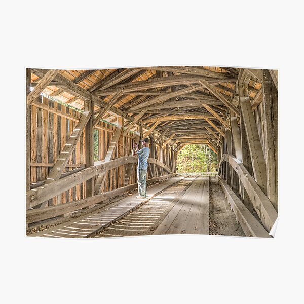 "Grist Mill Bridge in Jeffersonville, VT." Poster by robophoto Redbubble