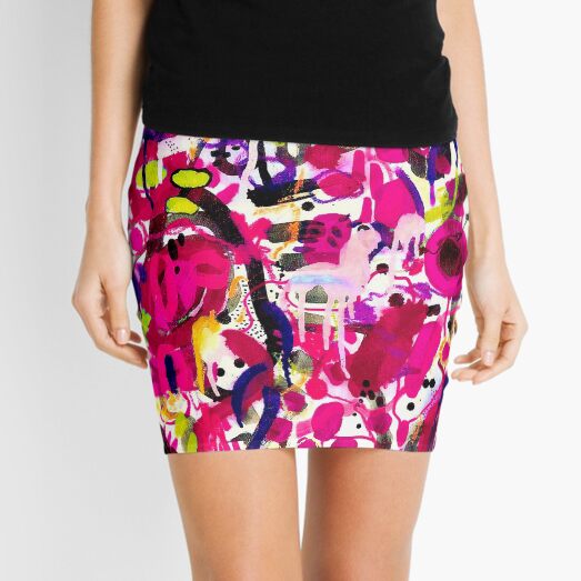 pink graffiti Mini Skirt