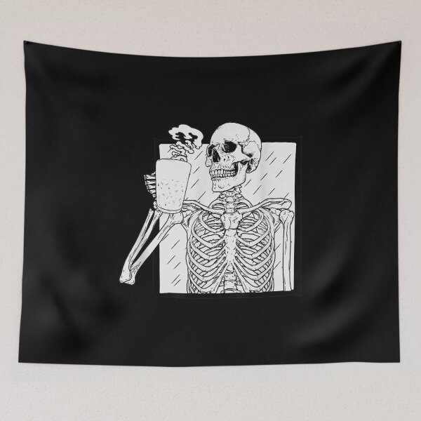 Item preview,  Coffee Halloween Drinking Skeleton Skull Lovers designed and sold by bessiey23.