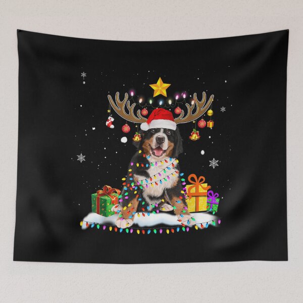 Item preview,  Christmas Bernese Mountain Dog Reindeer Lights designed and sold by bessiey23.