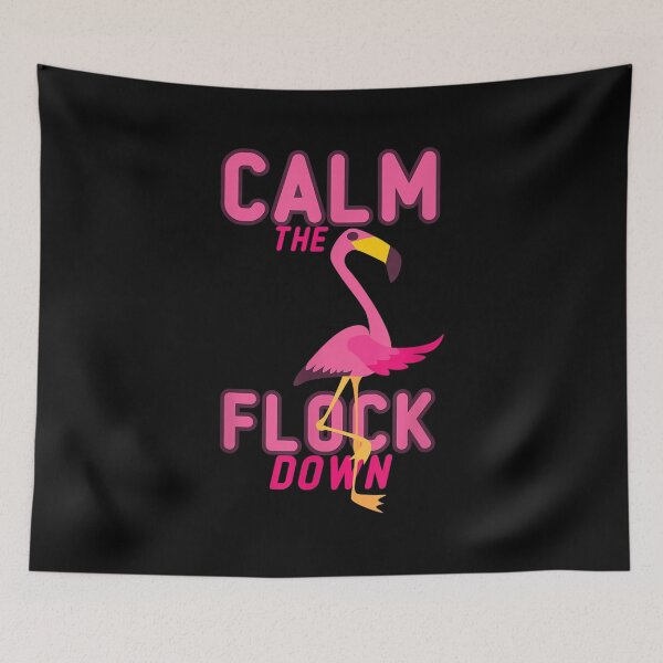 Item preview,  Calm Flock Down Summer Bird Saying Pink Flamingo designed and sold by bessiey23.