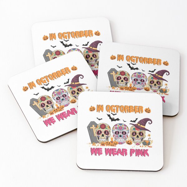 Item preview, In october we wear pink halloween sugar skull breast cancer awareness gifts designed and sold by ecomdesign.