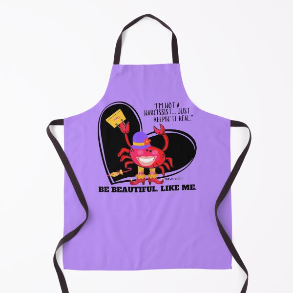 Item preview, CUTE FUNNY CARTOON FUCHSIA RED PINK CRAB WITH UMBRELLA TEXT #4 (I’M NOT A NARCISSIST/BLK HEART/lavender) designed and sold by EllieMonroe.
