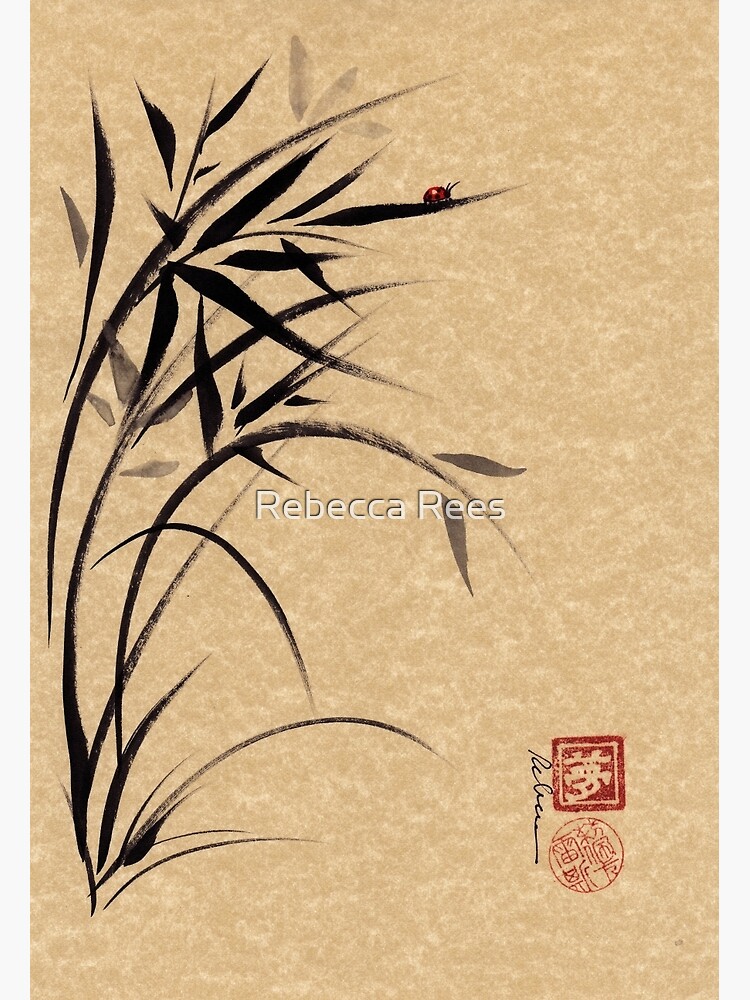 Gentle Soul Chinese japanese ink brush pen painting Photographic Print  for Sale by Rebecca Rees