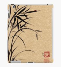 "Serene" Sumi-e ladybug & bamboo ink brush painting iPad Case/Skin