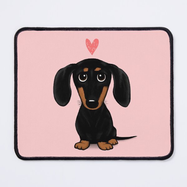 Item preview, Black and Tan Dachshund with Heart | Cute Cartoon Wiener Dog designed and sold by Jenn Inashvili.
