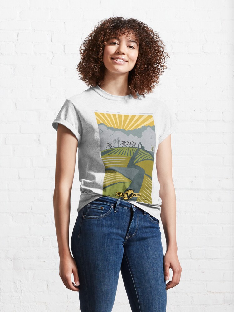 Thumbnail 4 of 7, Classic T-Shirt, Retro Vlaanderen cycling poster designed and sold by SFDesignstudio.
