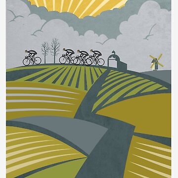 Artwork thumbnail, Retro Vlaanderen cycling poster by SFDesignstudio