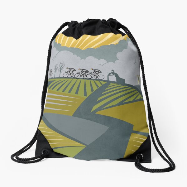 Retro Vlaanderen cycling poster Drawstring Bag