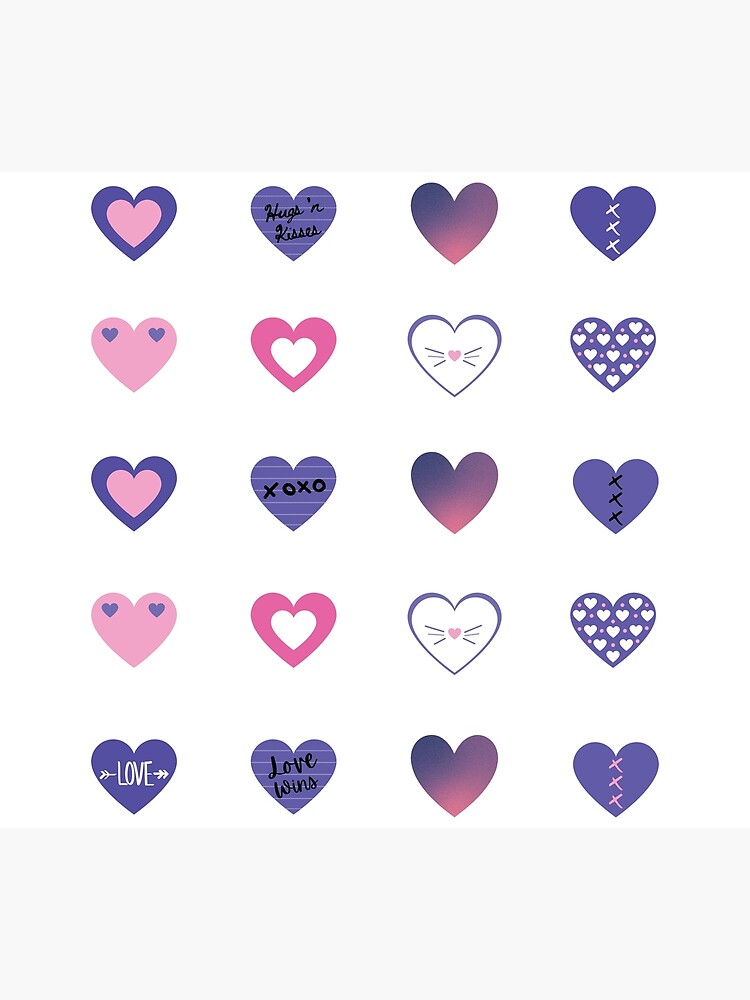 "Purple Hearts Sticker Pack" Poster for Sale by kids1412 Redbubble