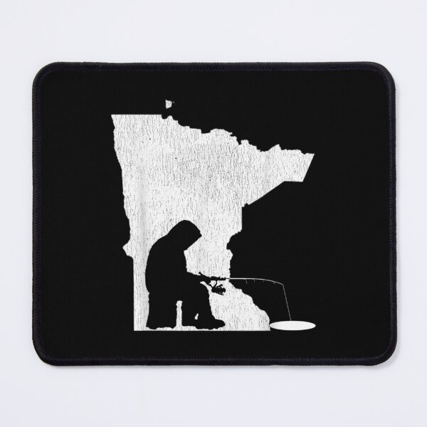 Item preview, Minnesota Vintage Ice Fishing State Map Black designed and sold by lindaxse.