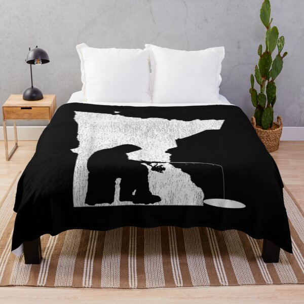 Item preview,  Minnesota Vintage Ice Fishing State Map Black designed and sold by lindaxse.