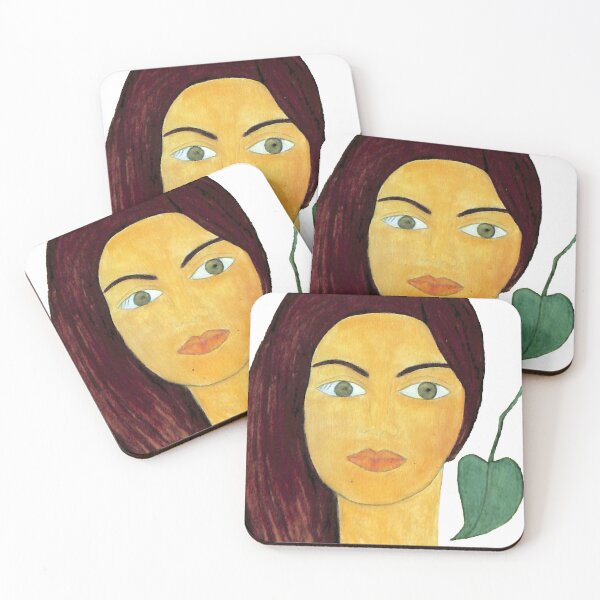 Item preview, Young lady big green eyes designed and sold by ClauLuVint.