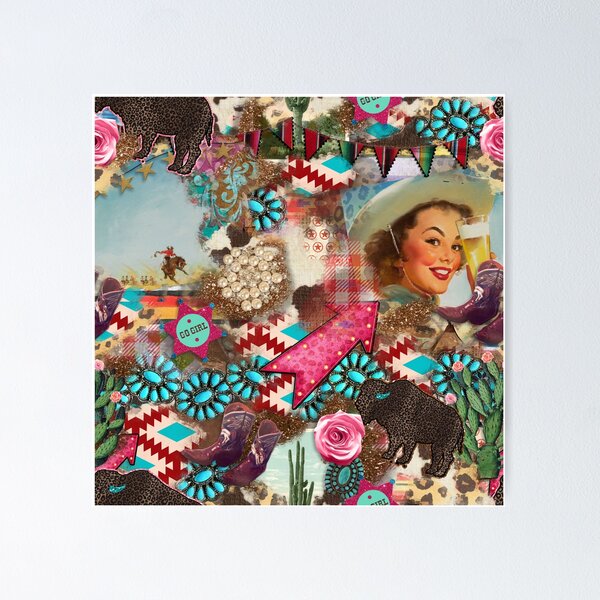 Item preview, Junky Vintage Western Pin-up design designed and sold by Wild Grace Design Studios.