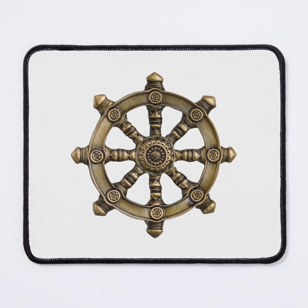 Item preview, brown ships wheel, Dharmachakra Buddhism Three designed and sold by BkaleGrant.